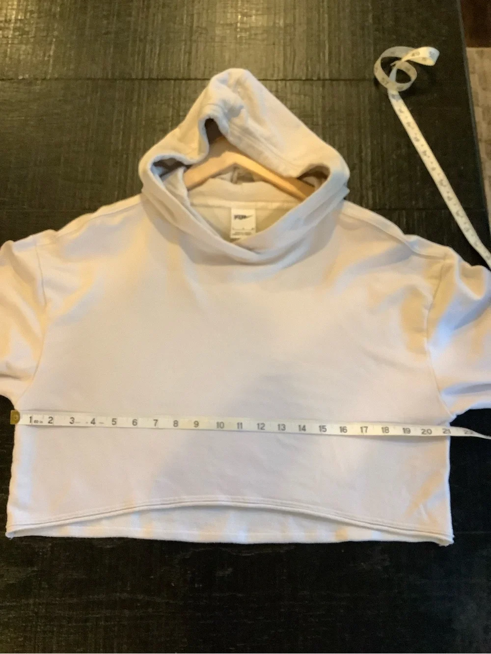Nike Yoga Cropped Hoodie Sweatshirt in Light Cream - Picture 5 of 6